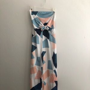 Geo Print Knot Bandeau Jumpsuit